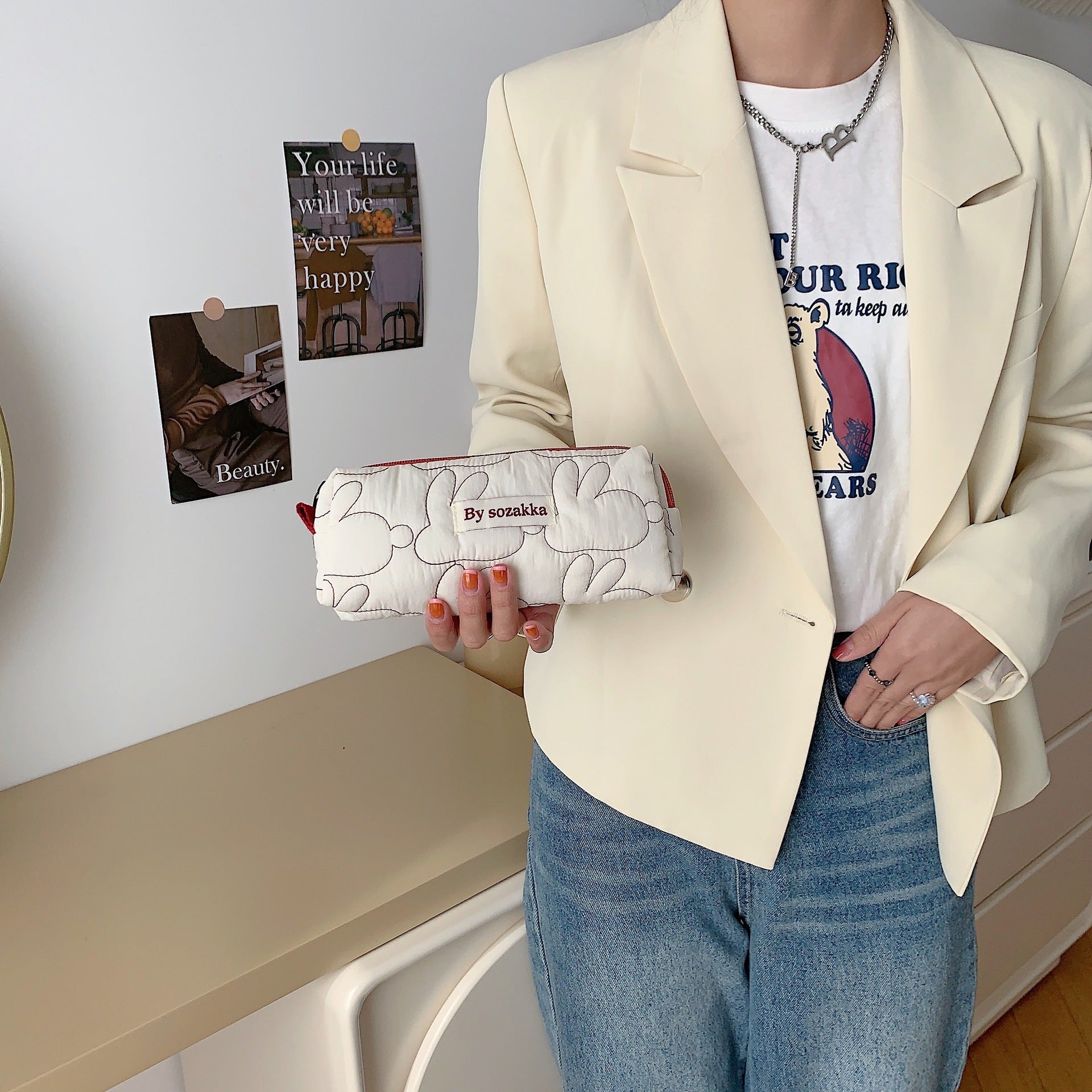 Wholesale Rabbit Polyester Pen Bags